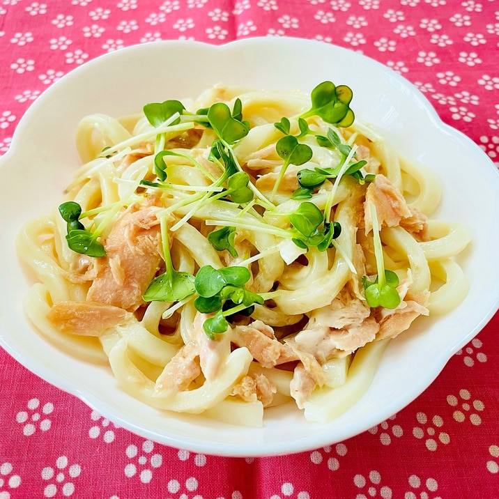 冷凍うどんで簡単♪冷製ツナマヨうどん